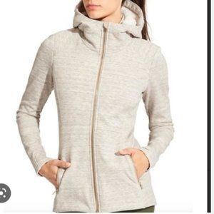 Medium Athleta Luxe Stronger Hoodie Sweatshirt Oatmeal Plush Lined